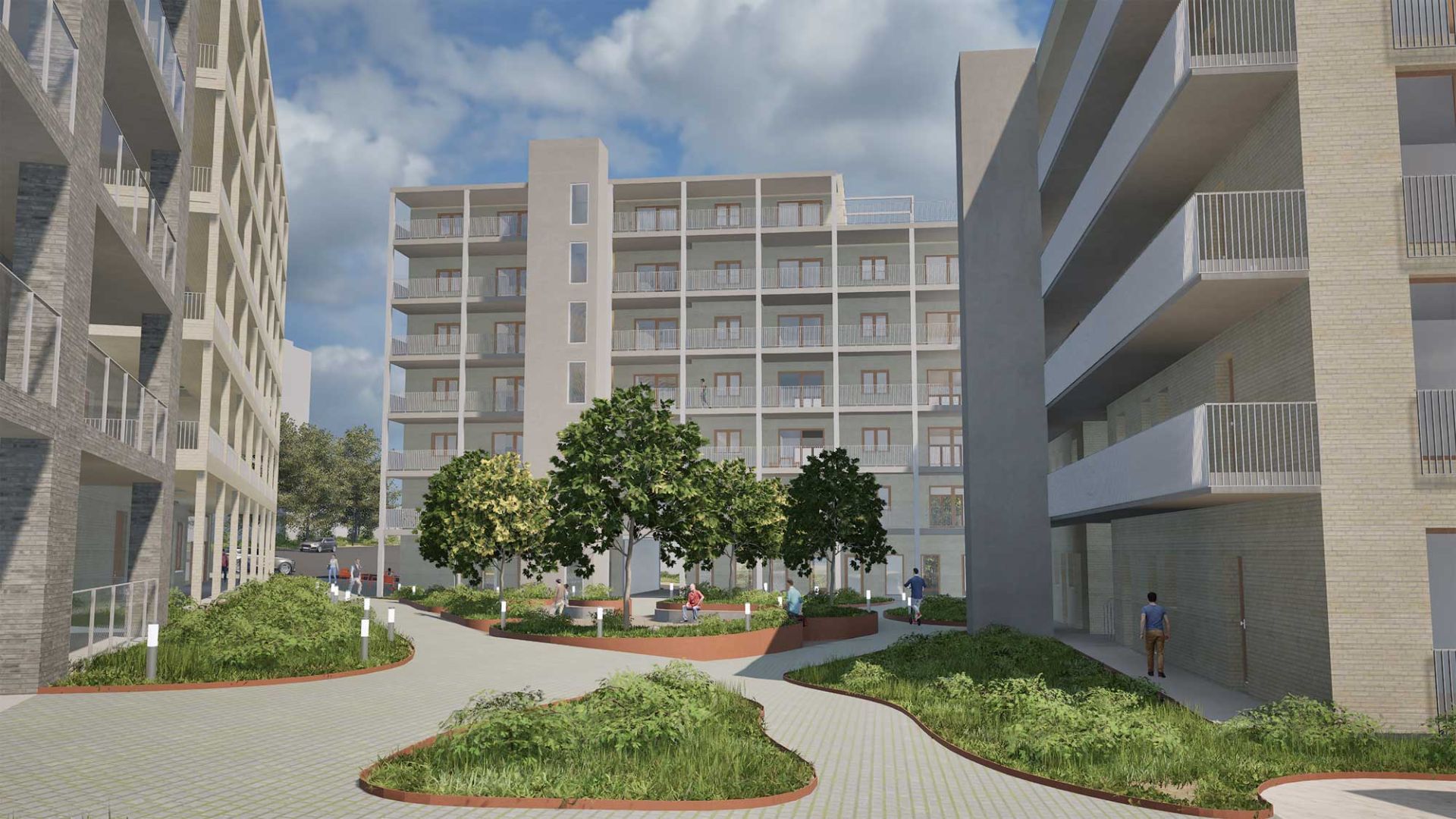 gemeinschaftlich genutzter Innenhof Waldhäuser-Ost // Tübingen