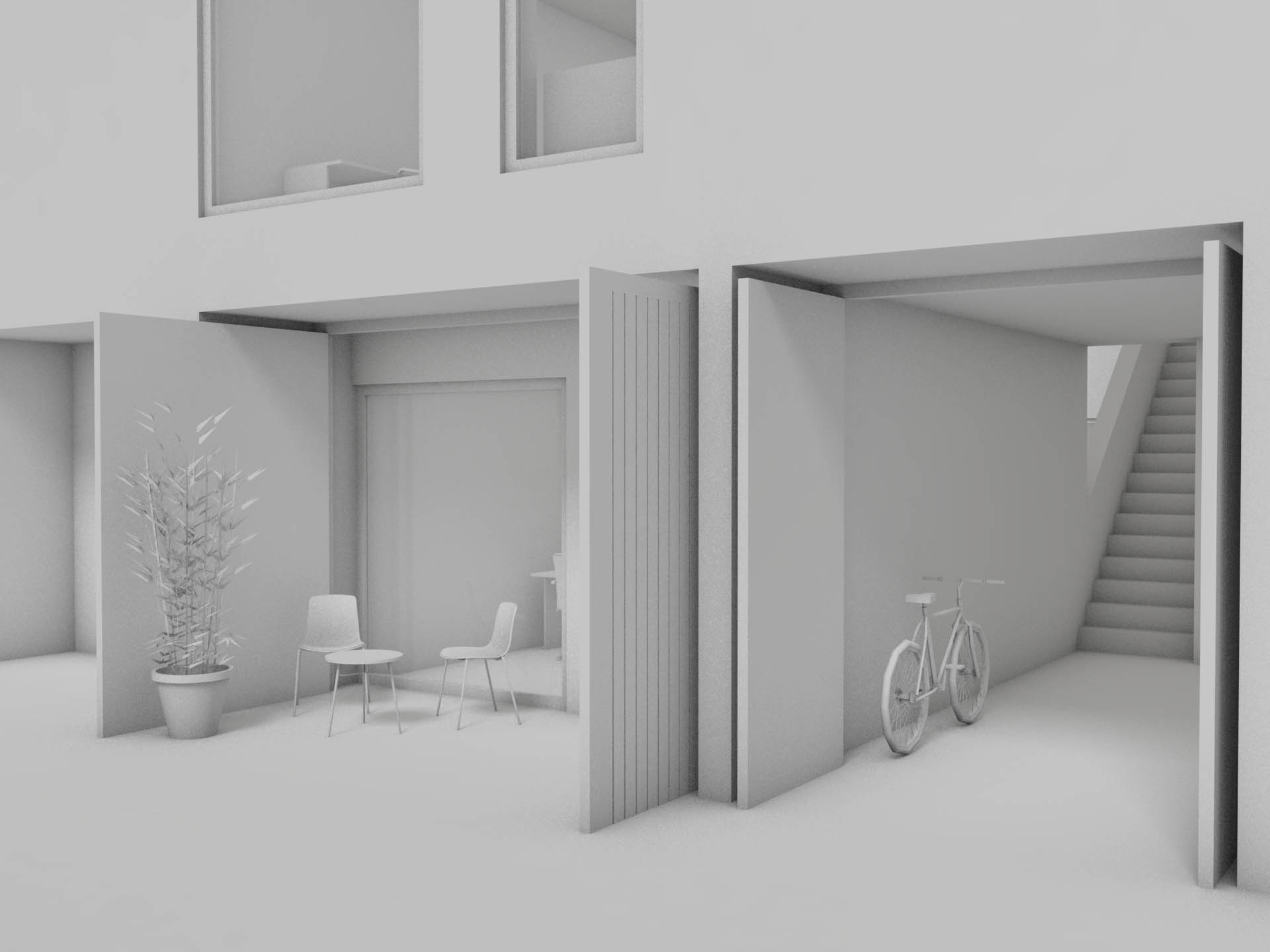 Entwurfsrendering mit Lampen